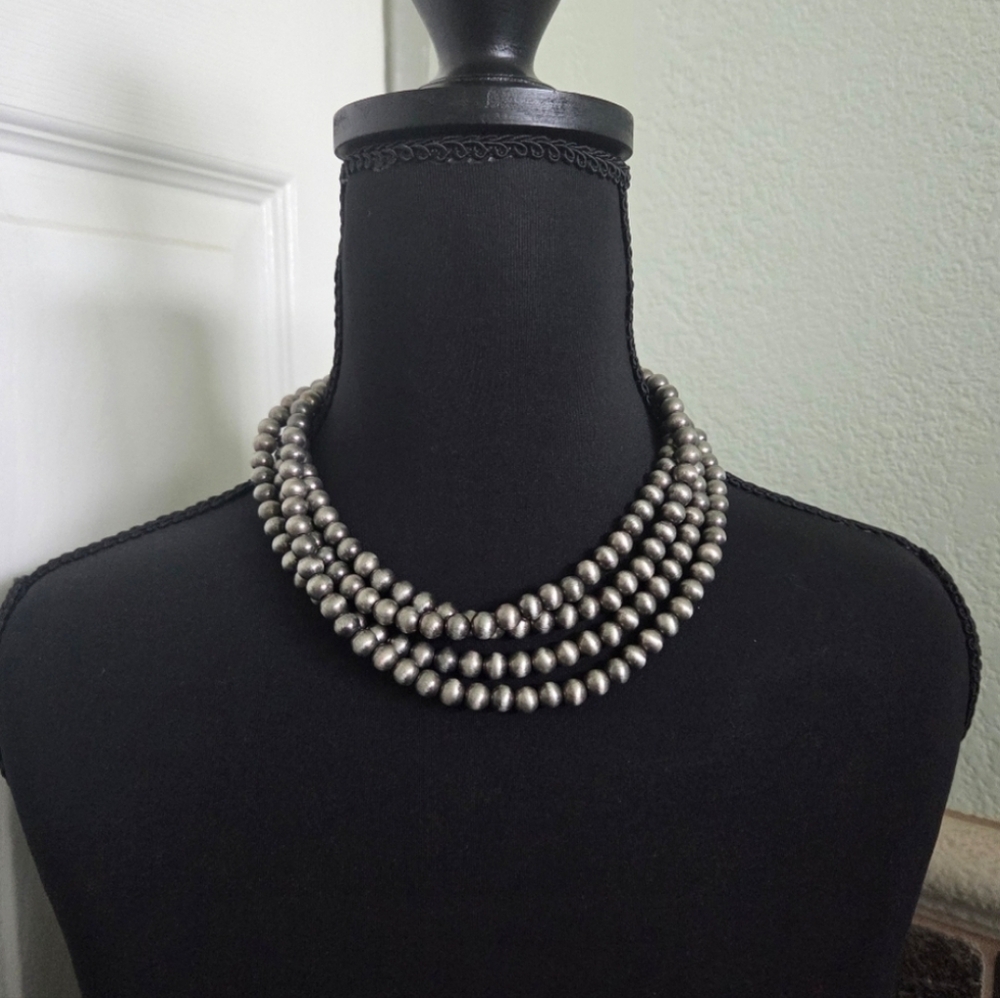 60 Inch Faux Navajo Pearl Necklace Western Boho Rodeo Cowgirl Concert Gift